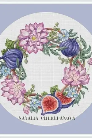 Fig Wreath Cross Stitch Pattern Budget