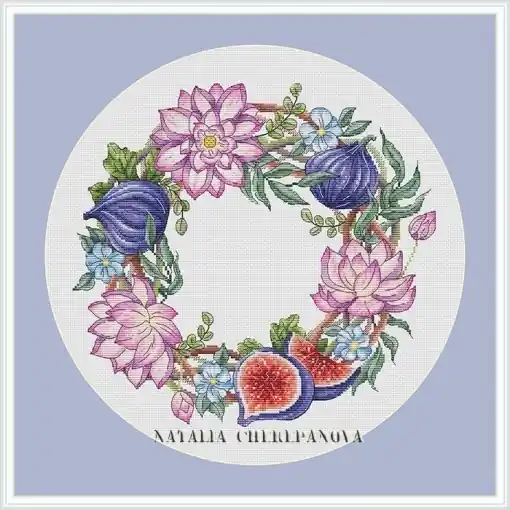 Fig Wreath Cross Stitch Pattern Budget