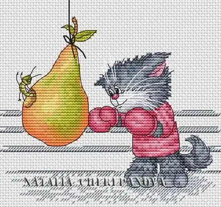 Cat Boxer Cross Stitch Pattern Next Day Delivery