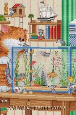 Aquarium Cross Stitch Pattern One Day Deal