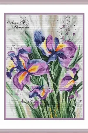 Watercolor Irises Cross Stitch Pattern Exclusive Offer