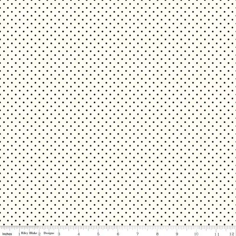 Grab Now Riley Blake Basics Le Creme Swiss Dot C600-110 Black