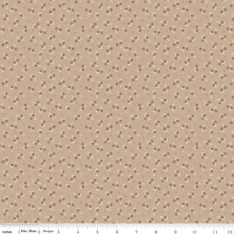 Super Sale Riley Blake C14388-TEADYE Mercantile – Delightful – Tea Dye
