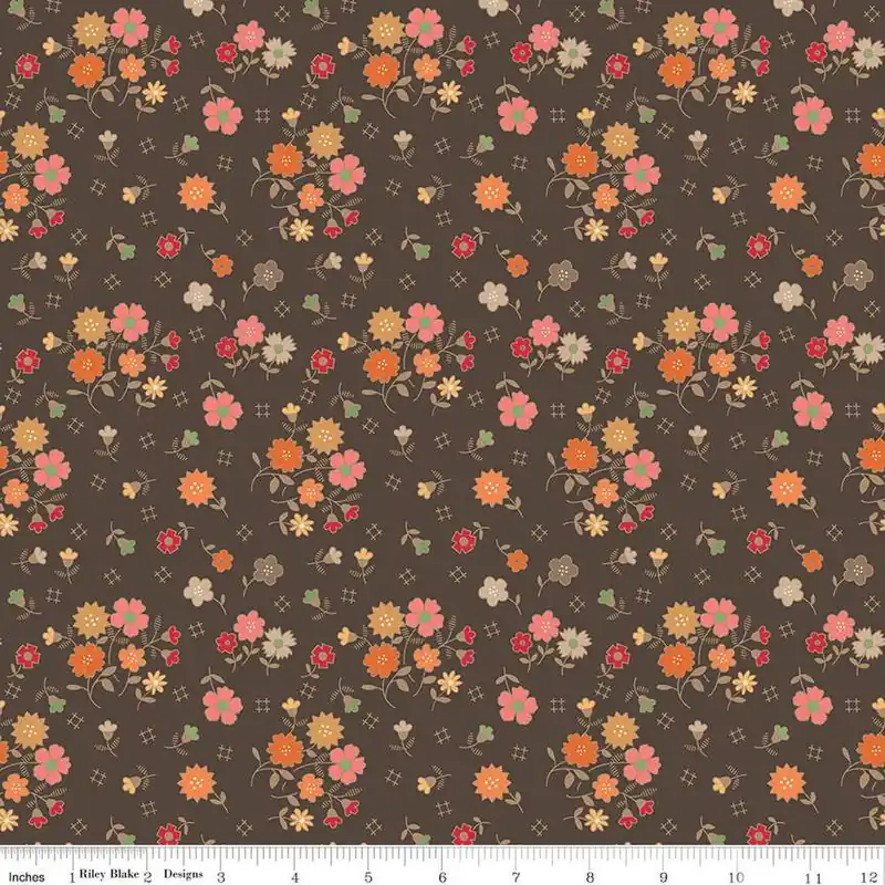 Riley Blake C14650 Autumn Floral Raisin Buy Online