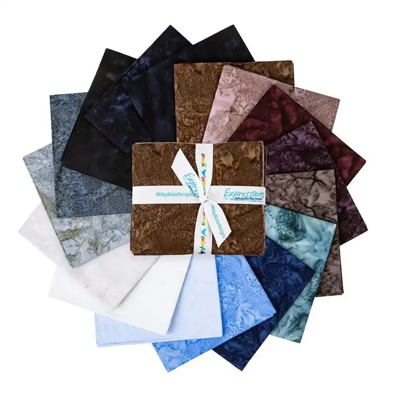 Professional Grade Riley Blake Expressions Batiks Hand-Dyes Quartz Crystals 16 Piece Fat Quarter Bundle