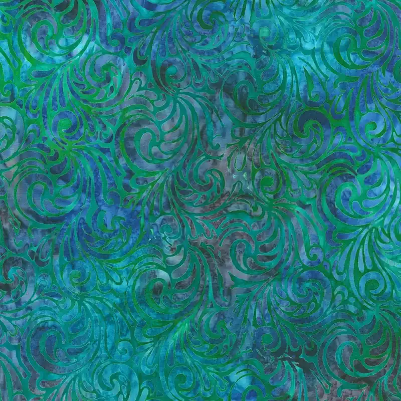Robert Kaufman – Artisan Batiks: Paisley Bouquet AMD-22838-78 Peacock New Release