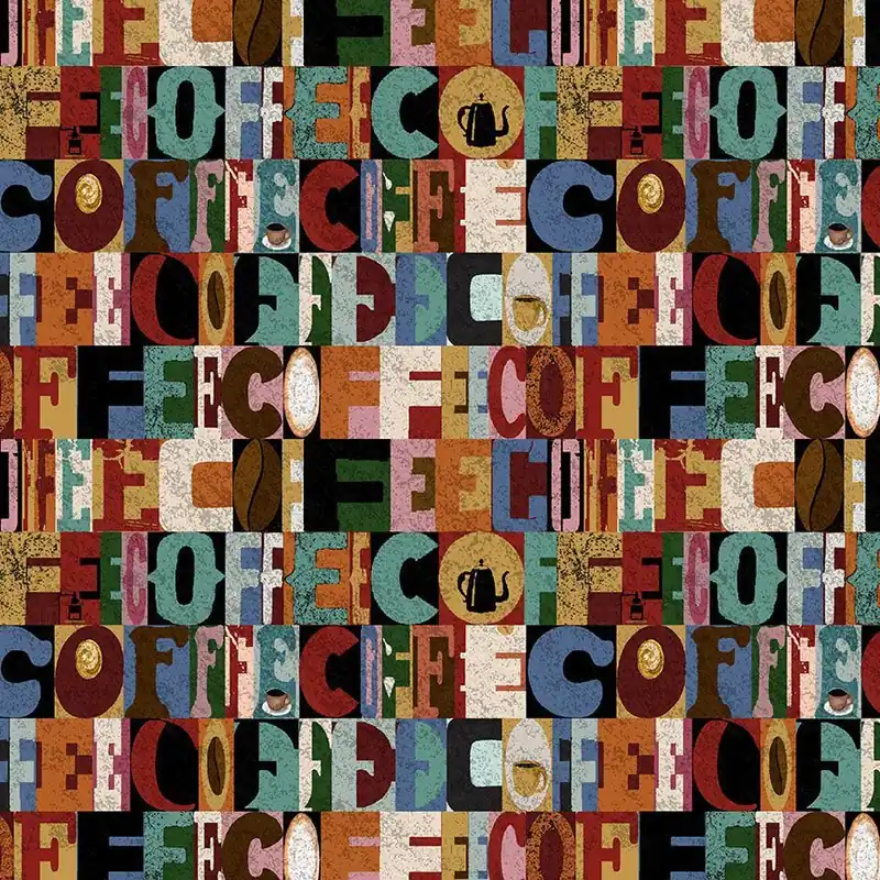 Special Offer Timeless Treasures Coffee Text CD3422 Multi