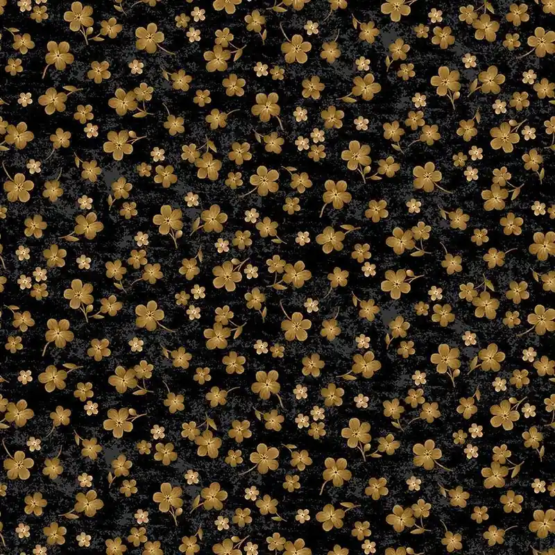 Timeless Treasures Fleur-CD3187 Black Tossed Gold Geranium Top Rated