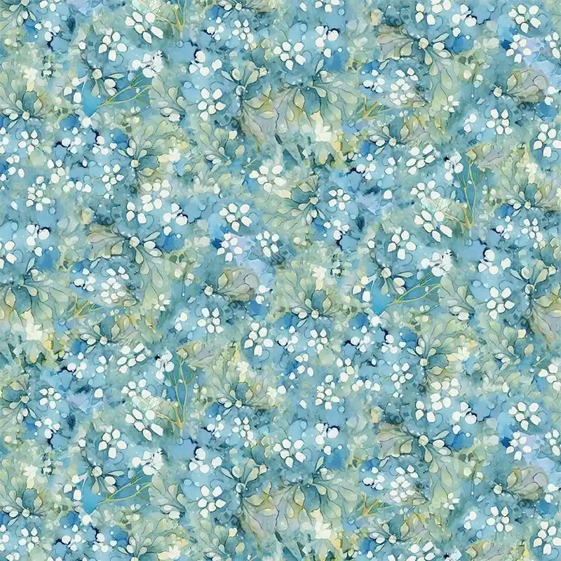 Timeless Treasures Forest Whisper Fleur-CD3687 Tonal Floral – Blue Certified