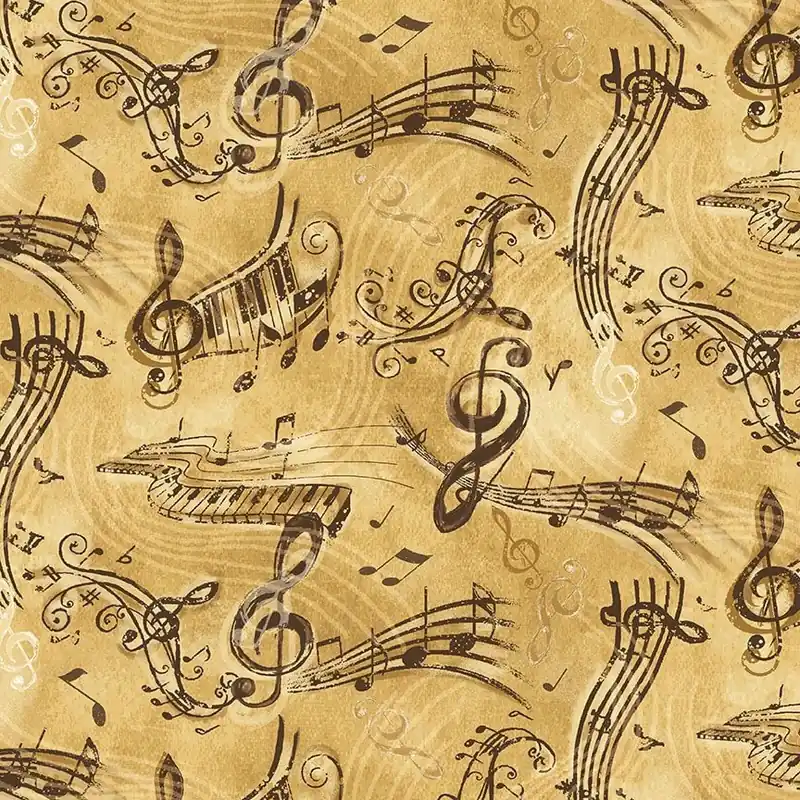 Timeless Treasures Vintage Music Notes CD3092 – Tan Bulk Order