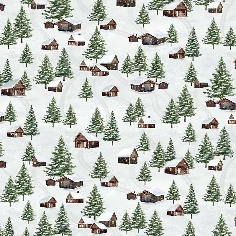 Buy Online Timeless Treasures Winter Wonderland – CD3692 Multi – Winter Cabin Scenic