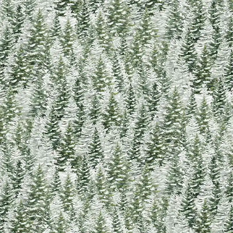 Timeless Treasures Winter Wonderland – CD3694 Forest – Snowy Pine Trees Holiday Sale