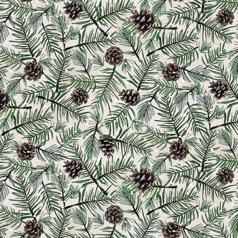 Budget Timeless Treasures Winter Wonderland – CD3695 Beige – Pinecone