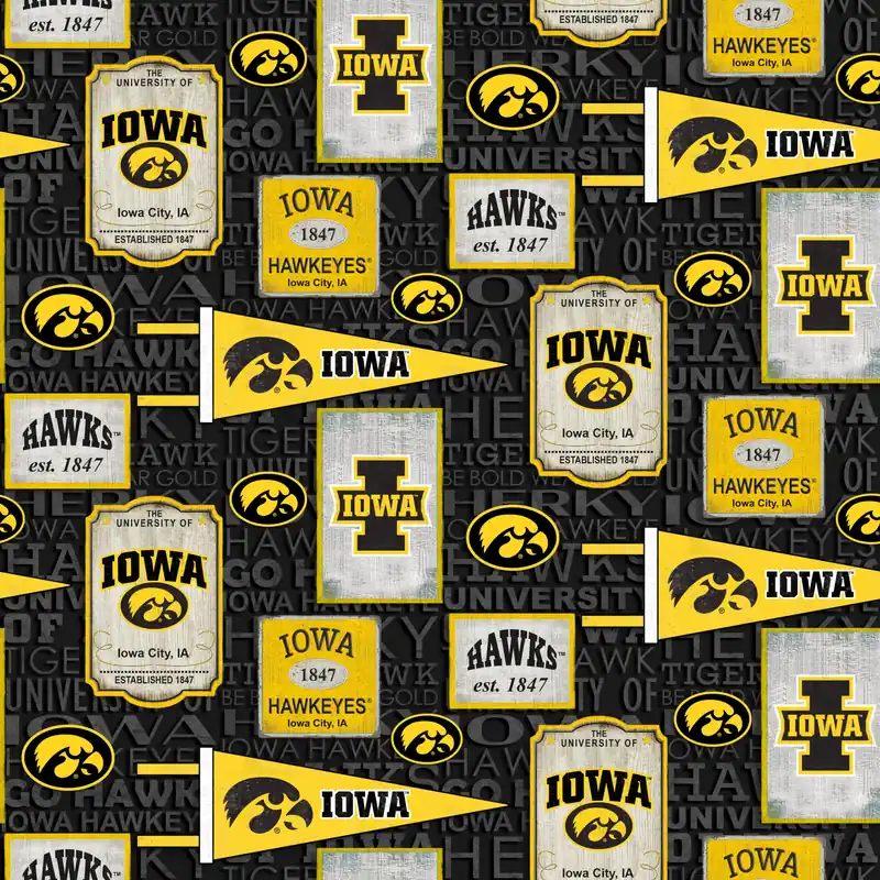 University of Iowa Licensed Cotton 1267 Mega Sale