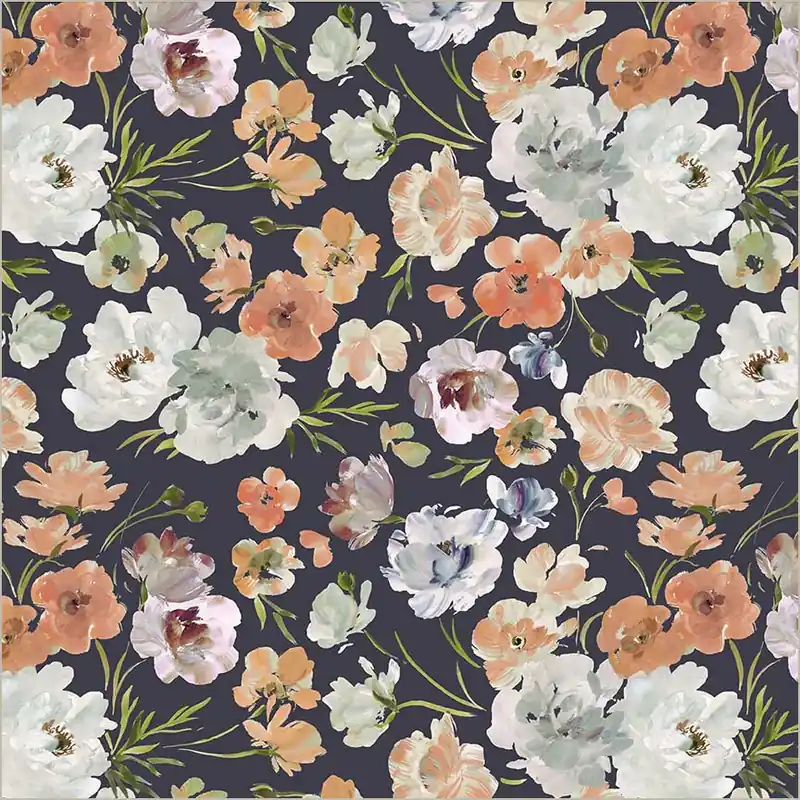 Clearance Windham Fabrics Bloomfield by Kelly Ventura – 54874D-19 Navy Ranunculus