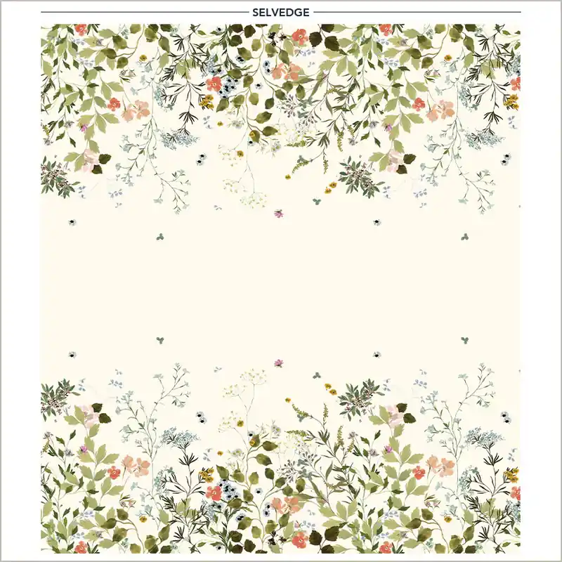 Free Delivery Windham Fabrics Bloomfield by Kelly Ventura – 54878D-17 Ivory Double Border
