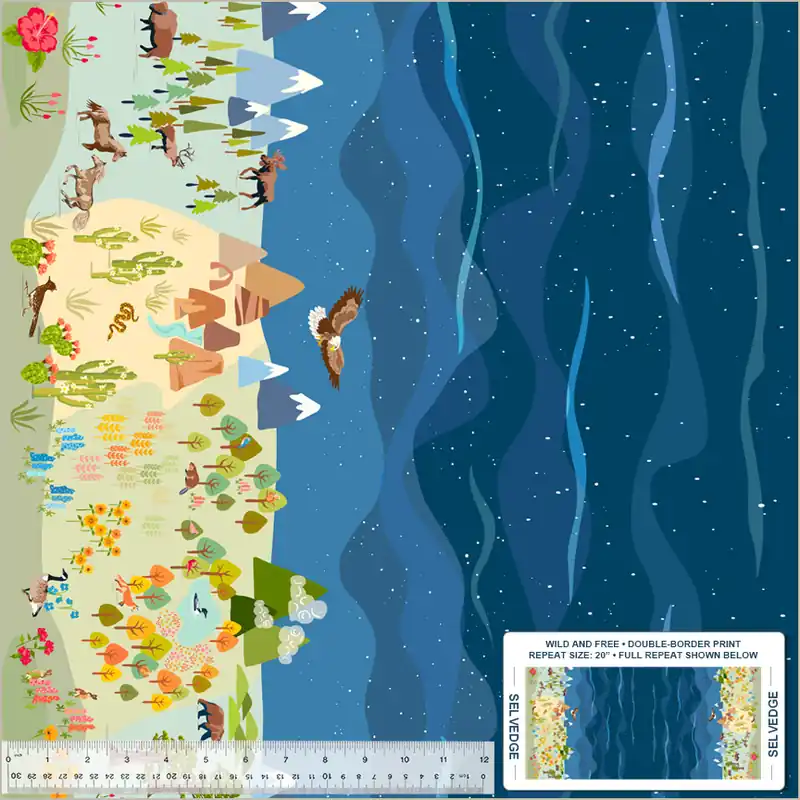 Windham Fabrics Cross Country by Tamara Kate – 54506D-1 Wild and Free Next Day Delivery
