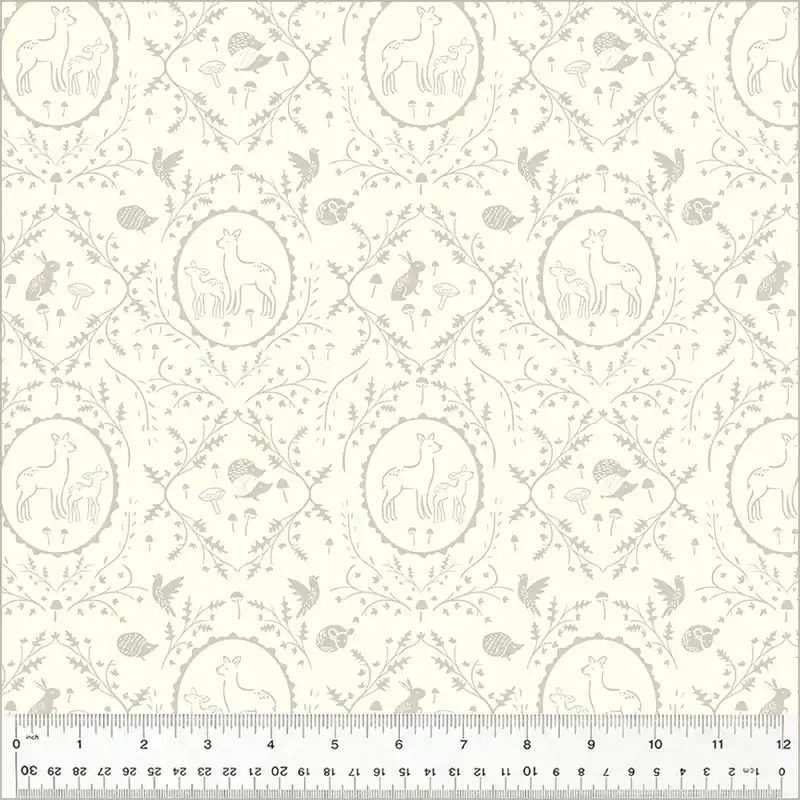 Windham Fabrics Forest Tales by Whistler Studios – 54442-2 Dainty Damask Ivory Luxury