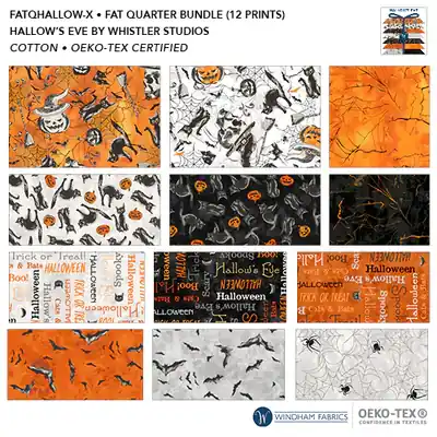 Windham Fabrics Hallow’s Eve by Whistler Studios – 12 Piece Fat Quarter Bundle Original