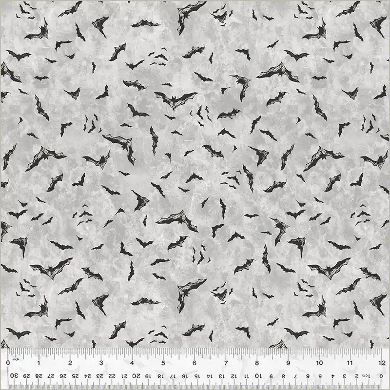 Windham Fabrics Hallow’s Eve by Whistler Studios – Flying Bats 54450-5 Fog Instant Buy