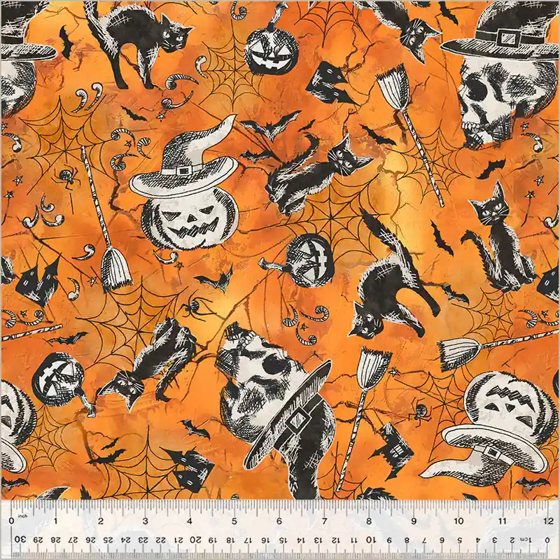 Windham Fabrics Hallow’s Eve by Whistler Studios – Halloween Night 54446-1 Pumpkin Buy Online