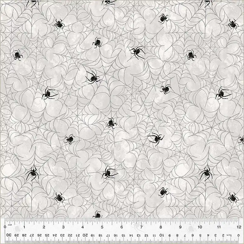 Popular Windham Fabrics Hallow’s Eve by Whistler Studios – Spider Webs 54448-2 Ghost