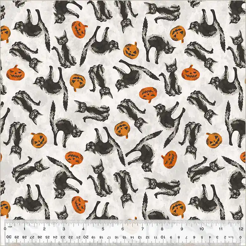 Windham Fabrics Hallow’s Eve by Whistler Studios – Spooky Cats 54447-2 Ghost Budget