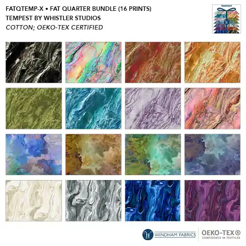 Limited Edition Windham Fabrics Tempest by Whistler Studios – 16 Piece Fat Quarter Bundle