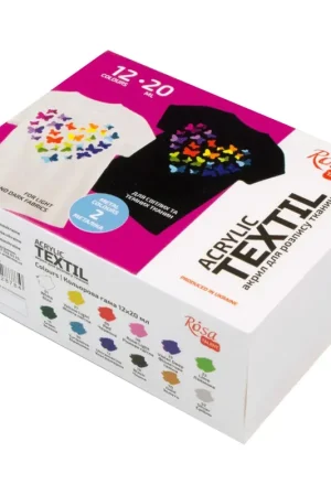 Rosa Talent HEART Textile Acrylic Paint Set. 12 colors (0.68 oz) and including 2 metallic Today Only