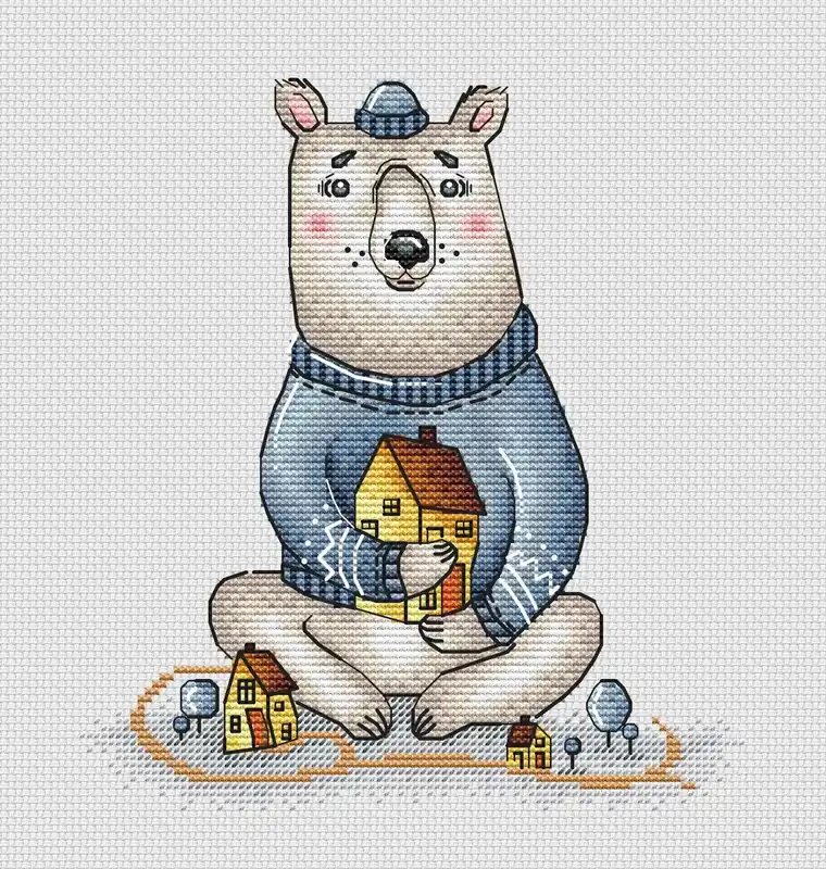 Winter bear - PDF Cross Stitch Pattern Latest