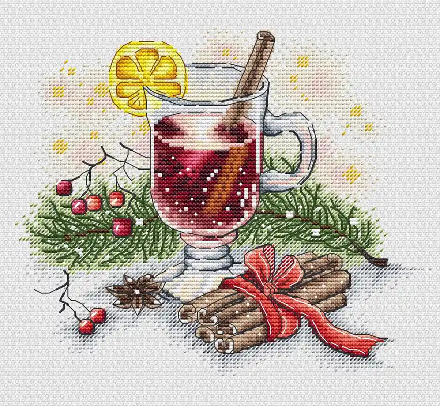 Mulled wine - PDF Cross Stitch Pattern One Day Deal