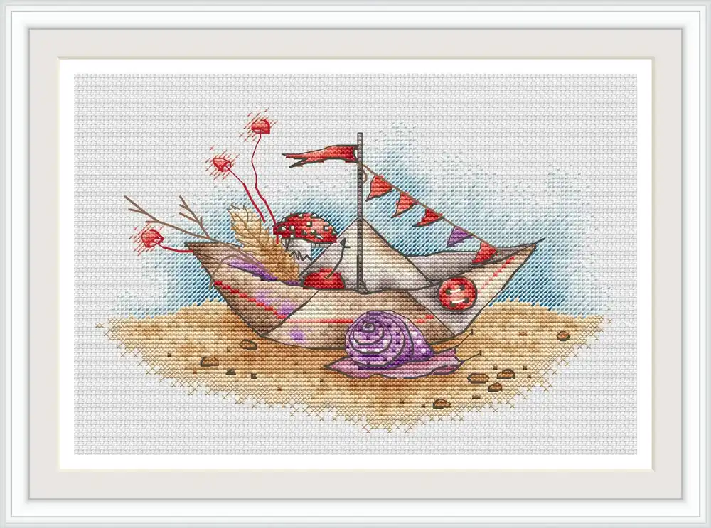 Paper boat - PDF Cross Stitch Pattern Handmade