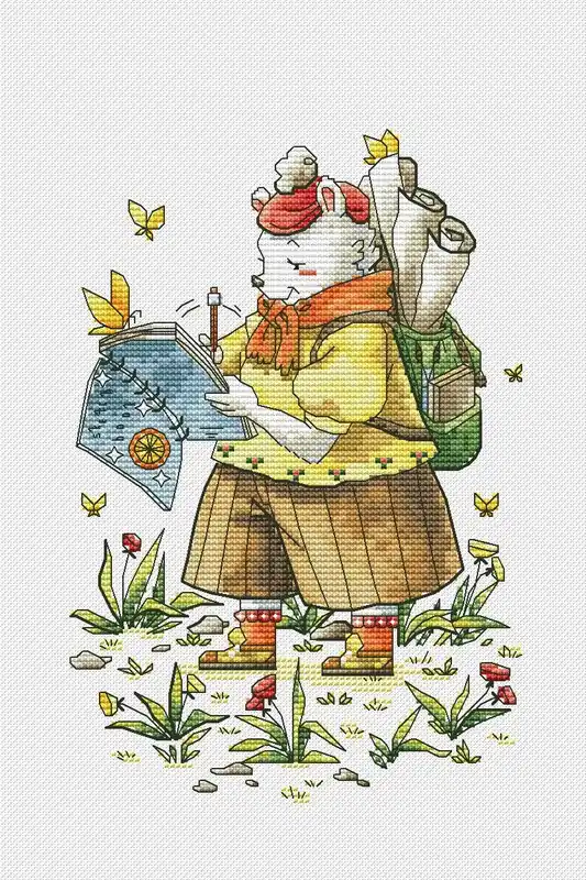 Naturalist Bear - PDF Cross Stitch Pattern Low Price
