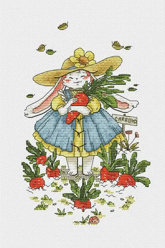 Free Returns Bunny Gardener - PDF Cross Stitch Pattern