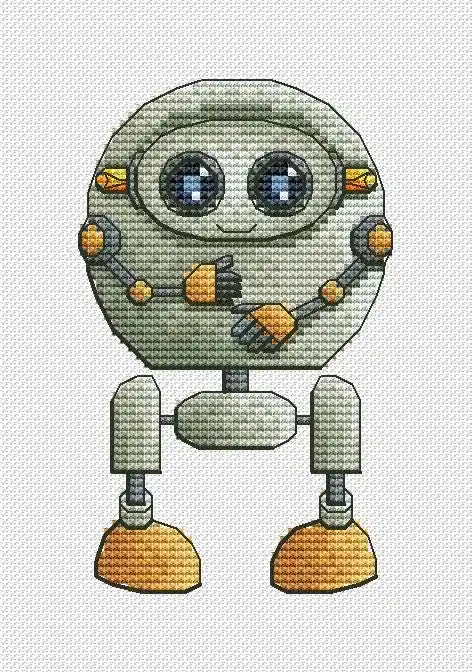 Certified Robot 5 - PDF Cross Stitch Pattern
