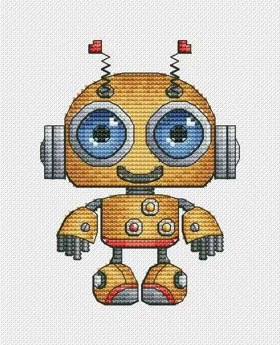 Robot 2 - PDF Cross Stitch Pattern Best Choice