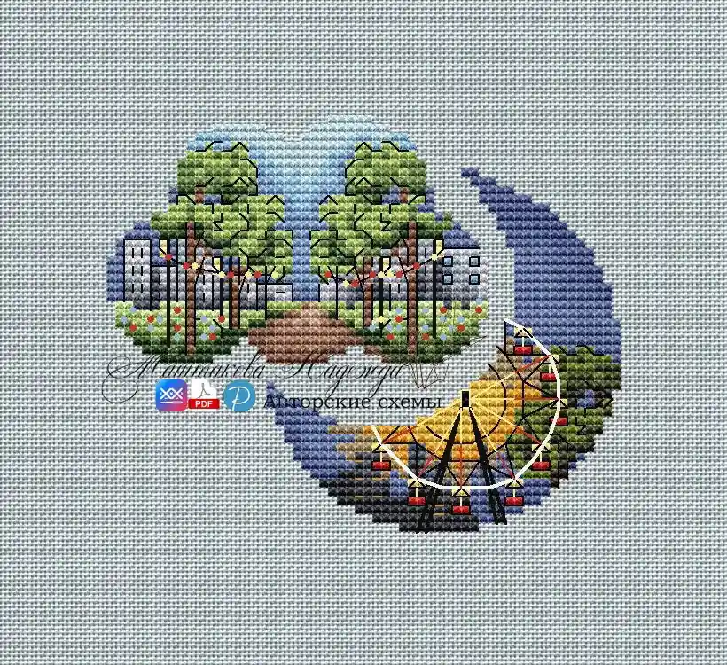 One Day Deal Evening lights of the city - PDF Cross Stitch Pattern