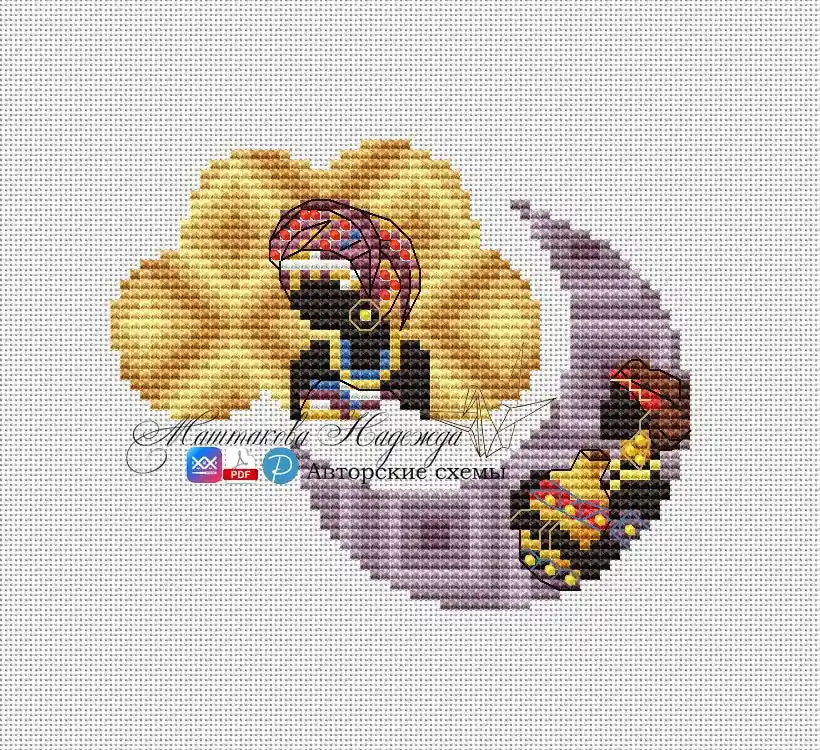 Same Day Shipping African beauties - PDF Cross Stitch Pattern