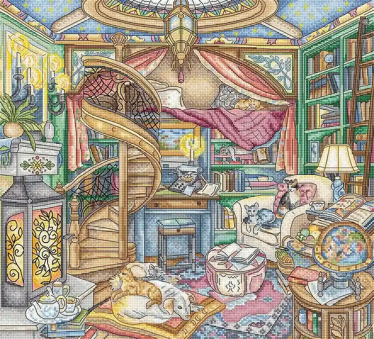 Fast Shipping Home Library L8084 Counted Cross Stitch Kit