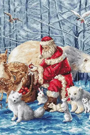 Santa and Friends L8082 Counted Cross Stitch Kit Super Sale