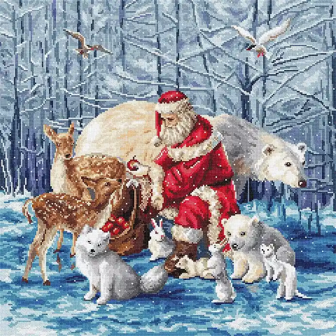 Santa and Friends L8082 Counted Cross Stitch Kit Super Sale