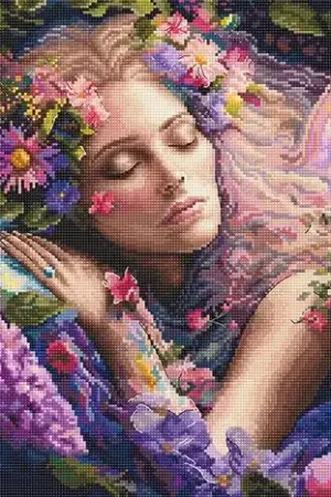 Cheap Bed of Flowers L8081 Counted Cross Stitch Kit