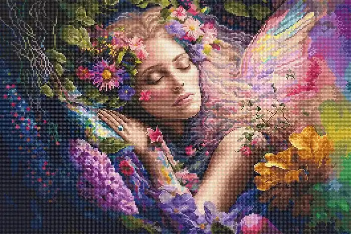 Cheap Bed of Flowers L8081 Counted Cross Stitch Kit