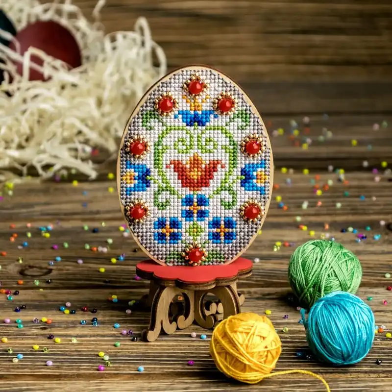 Brand New Cross-stitch kit on wood FLW-036