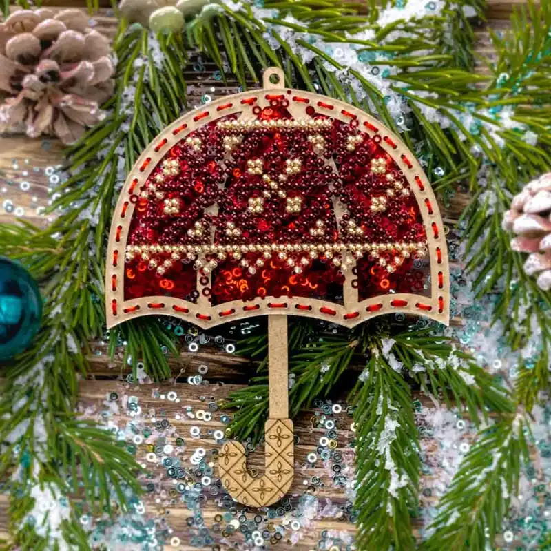Holiday Sale Set for embroidery with beads on a plastic base FLPL-072