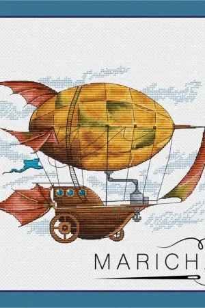 Steampunk airship - PDF Cross Stitch Pattern Factory Price