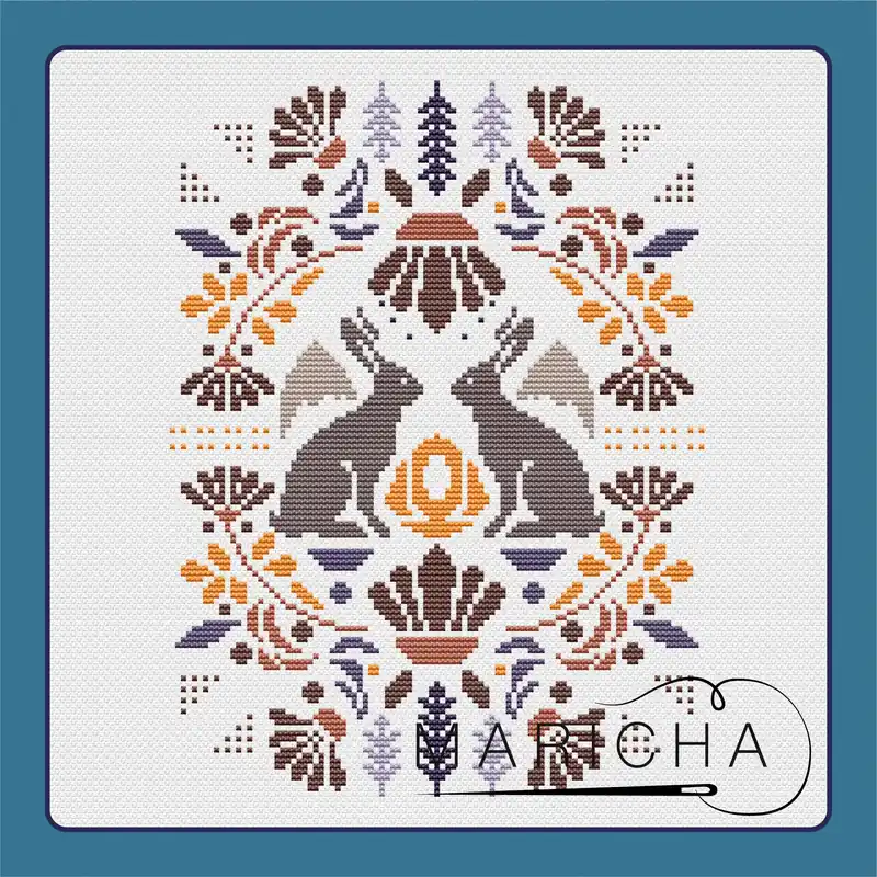 Bunnies - PDF Cross Stitch Pattern Worldwide Shipping
