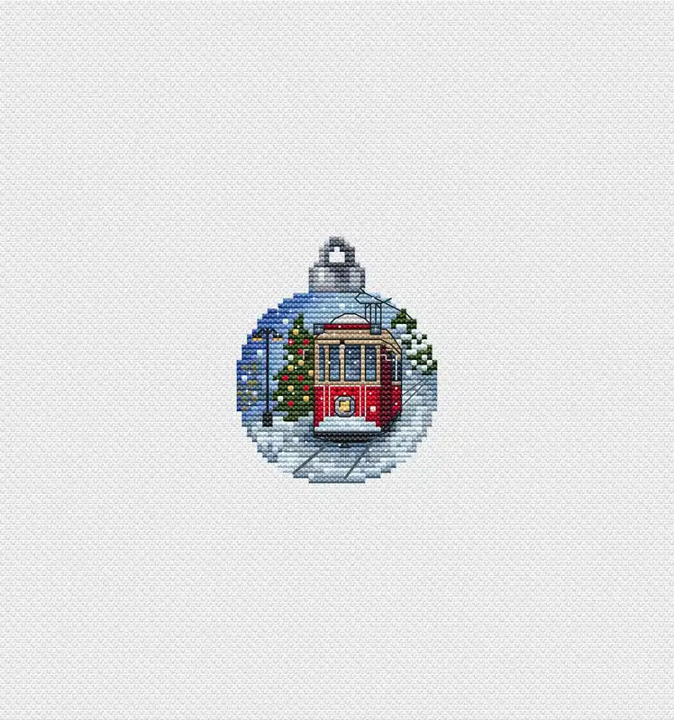 Luxury Christmas ball. Tram - PDF Cross Stitch Pattern