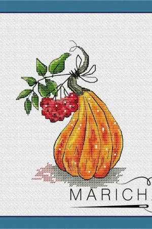 Pumpkin with rowan - PDF Cross Stitch Pattern Get Yours