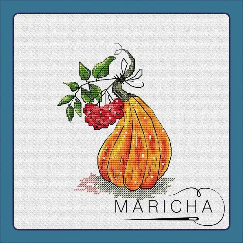 Pumpkin with rowan - PDF Cross Stitch Pattern Get Yours